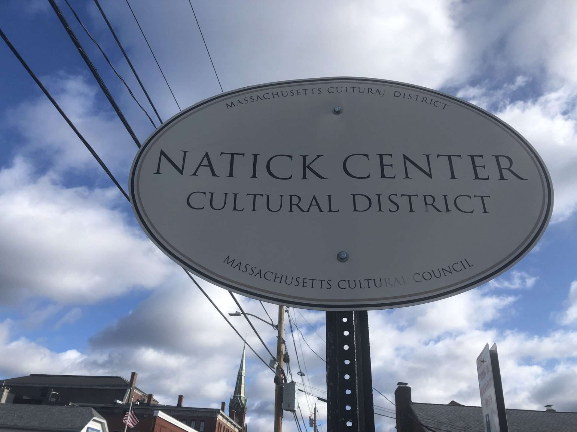 natick center cultural district sign