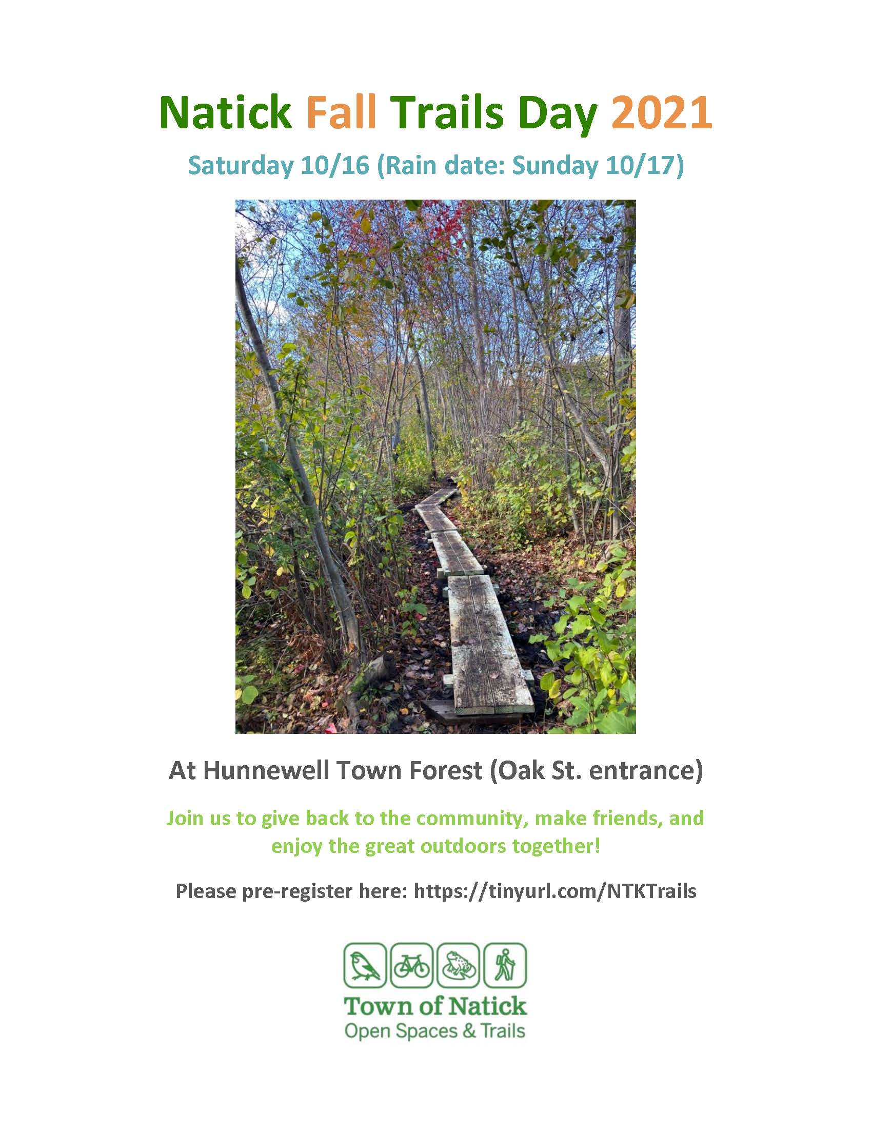 Natick Fall Trails Day 2021 Flyer