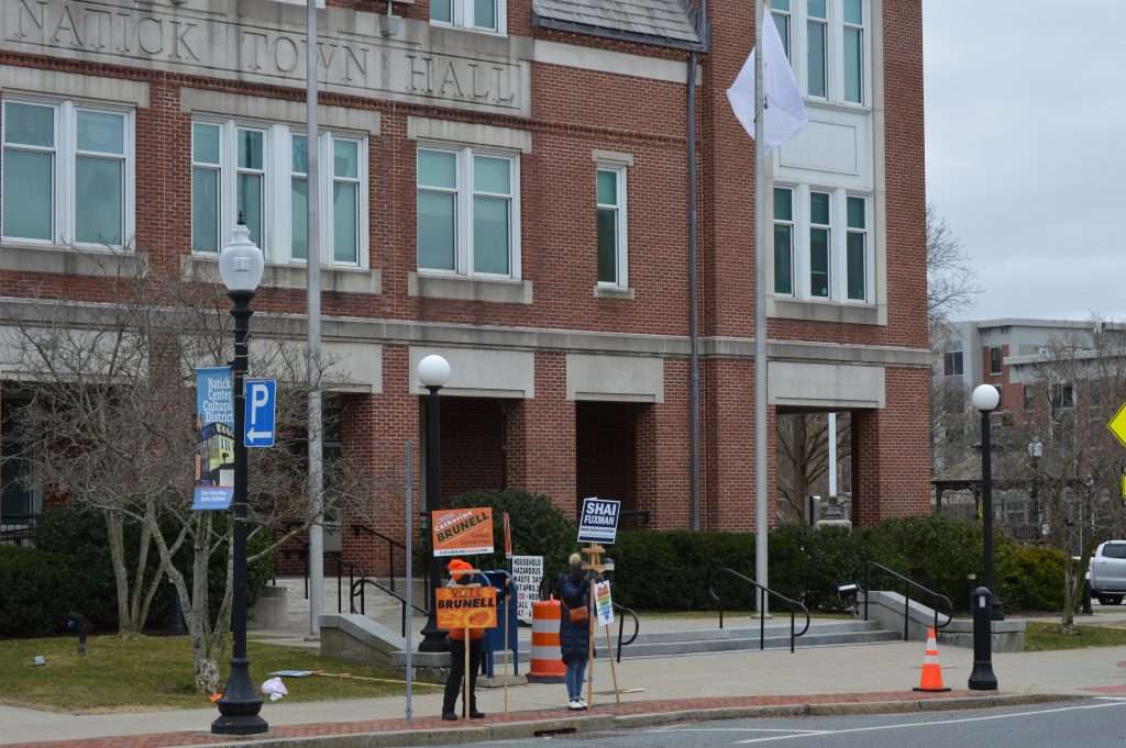 Town hall sign holders election day