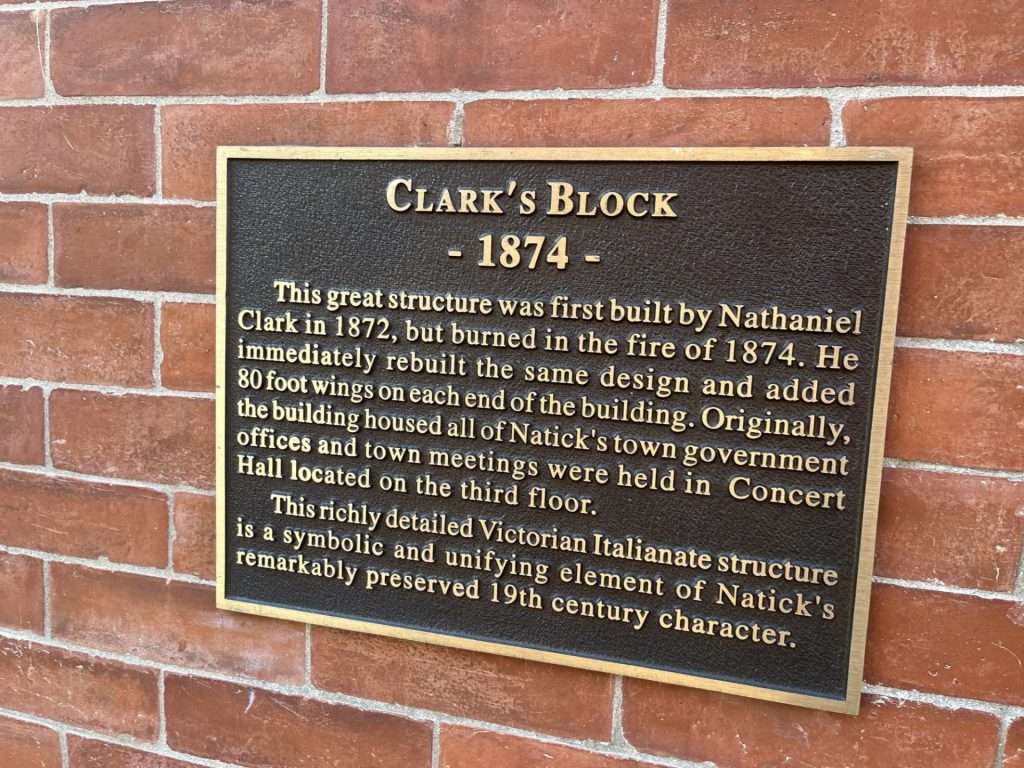 Clark's Block plaque summer street