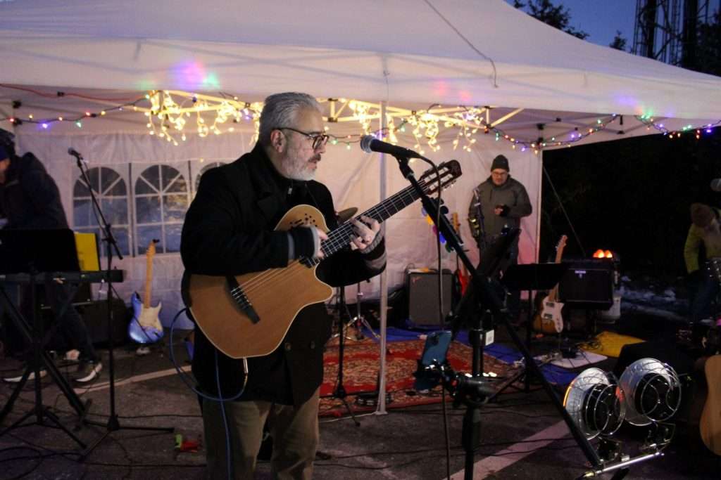 Live music was among the features at the New Year’s Eve celebrations at the Chrysler Road portion of the Cochituate Rail Trail.
