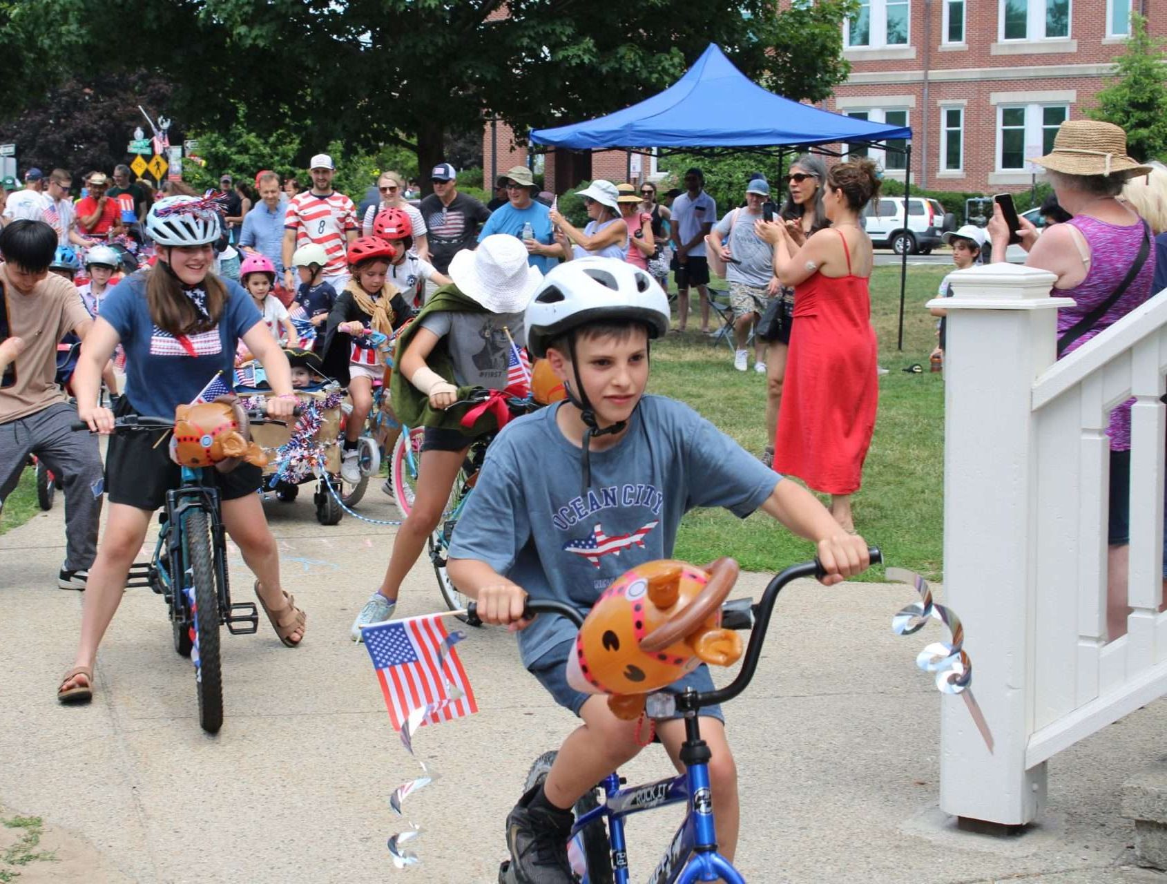 The children’s parade gets going on the Common during July 4th event