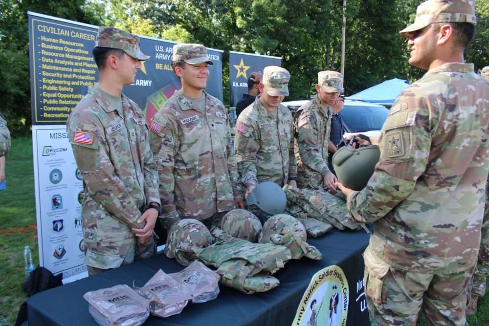 Personnel from the Soldier Systems Development Center (aka the Labs) show the latest in Armygear during the during the annual National Night Out at Memorial Field on Aug. 4.